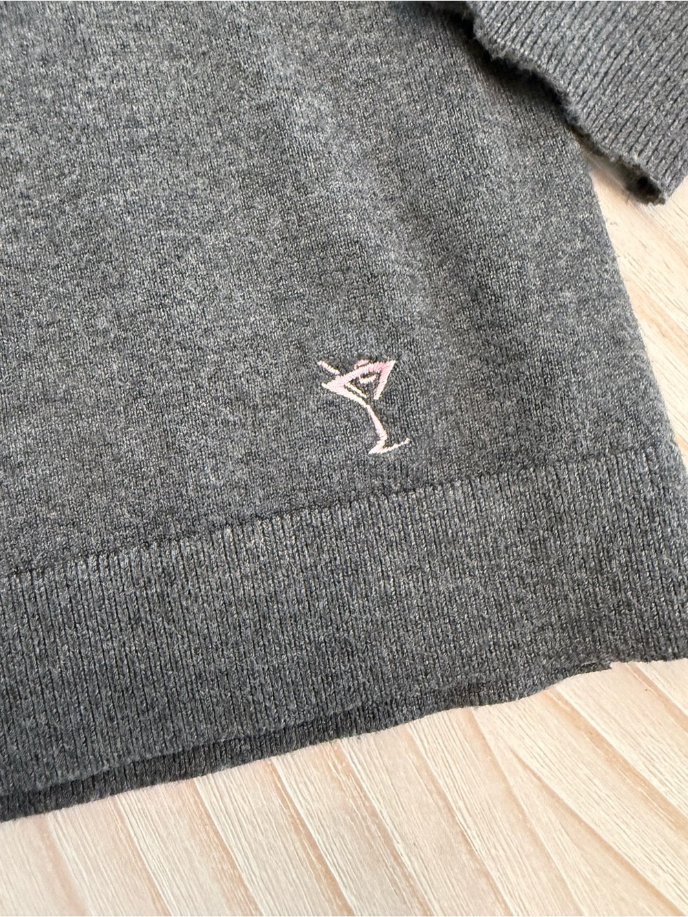 Golfini Women's Dark Gray V-Neck Sweater - Picture 4 of 7